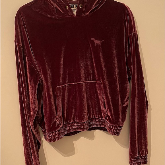 VS PINK Velour Crop Pullover - Picture 1 of 5
